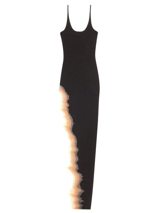 Asymmetrical Knit Tank Dress with Flame-Hem - Dresses
