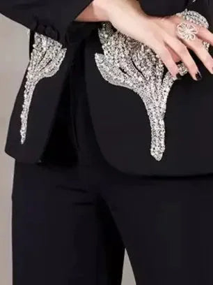 Bead and Crystal Heavily Embellished Blazer - Jackets