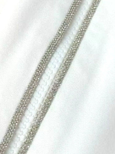 Beaded Chain-Trim French Terry Tracksuit in White - Suits & Sets