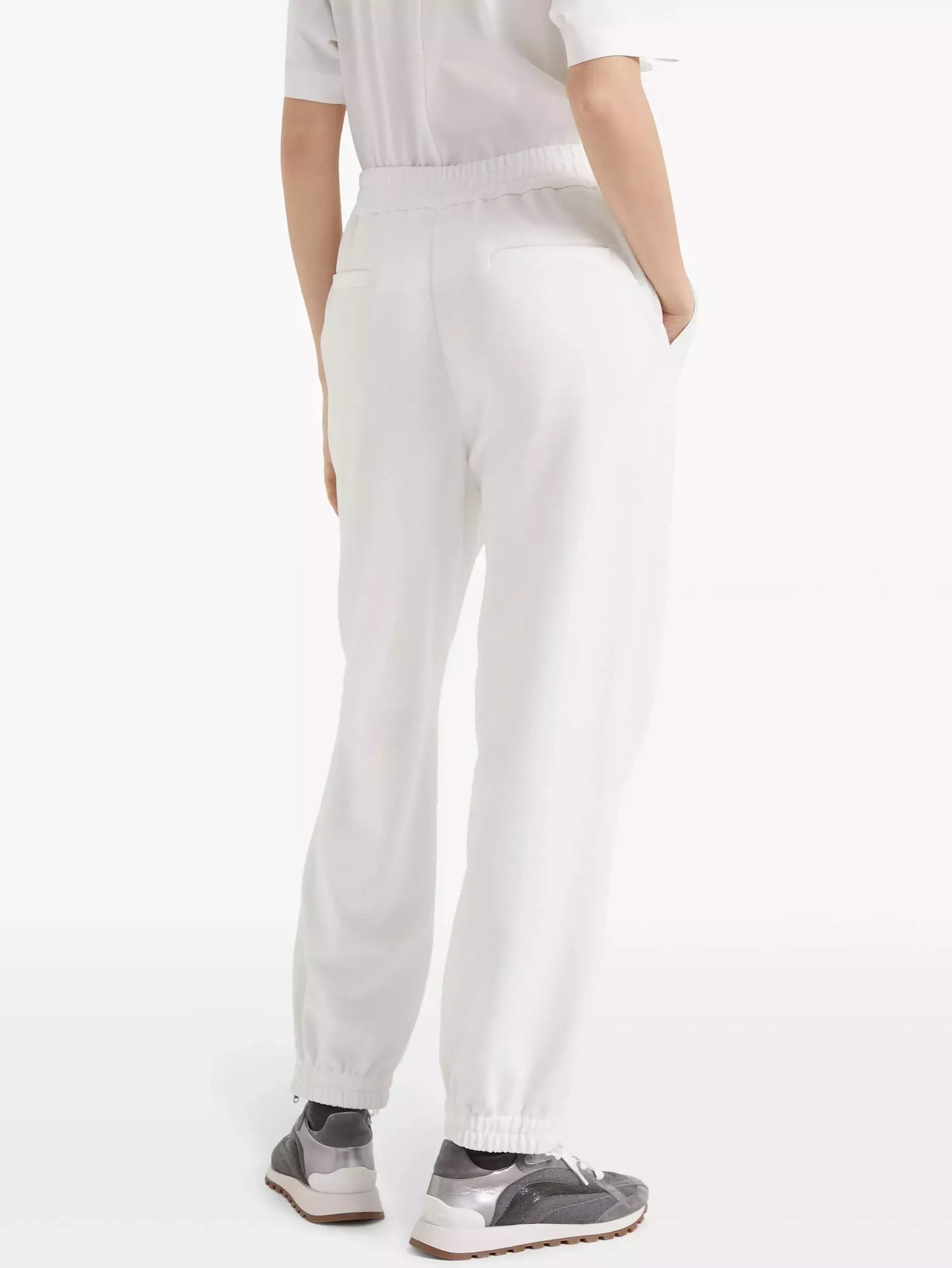 Beaded Chain-Trim French Terry Tracksuit in White - Suits & Sets