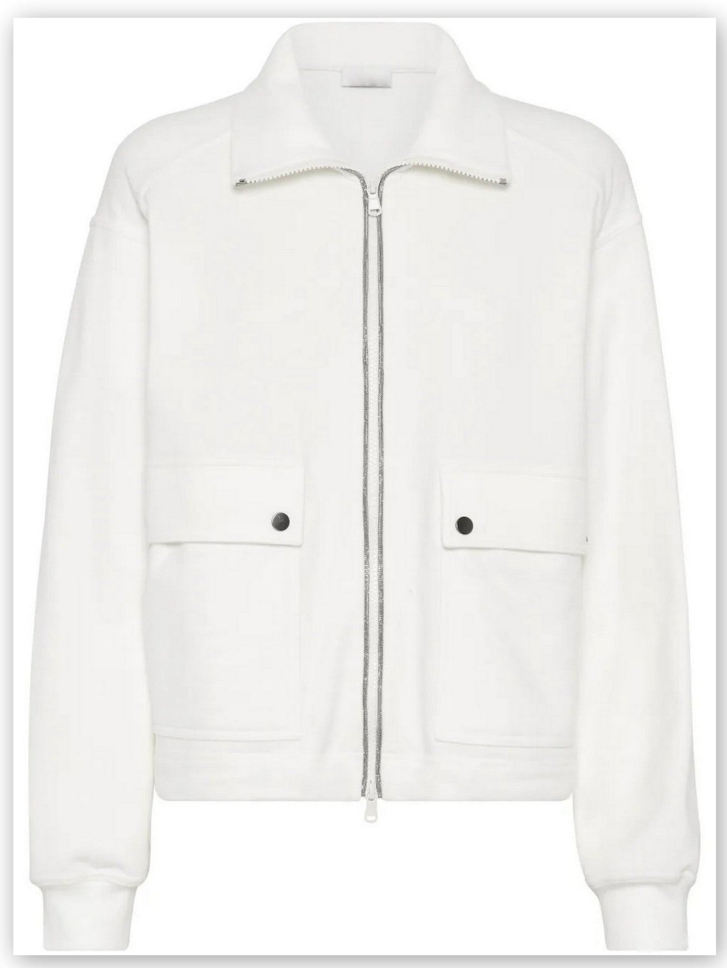 Beaded Chain-Trim French Terry Tracksuit in White - Suits & Sets