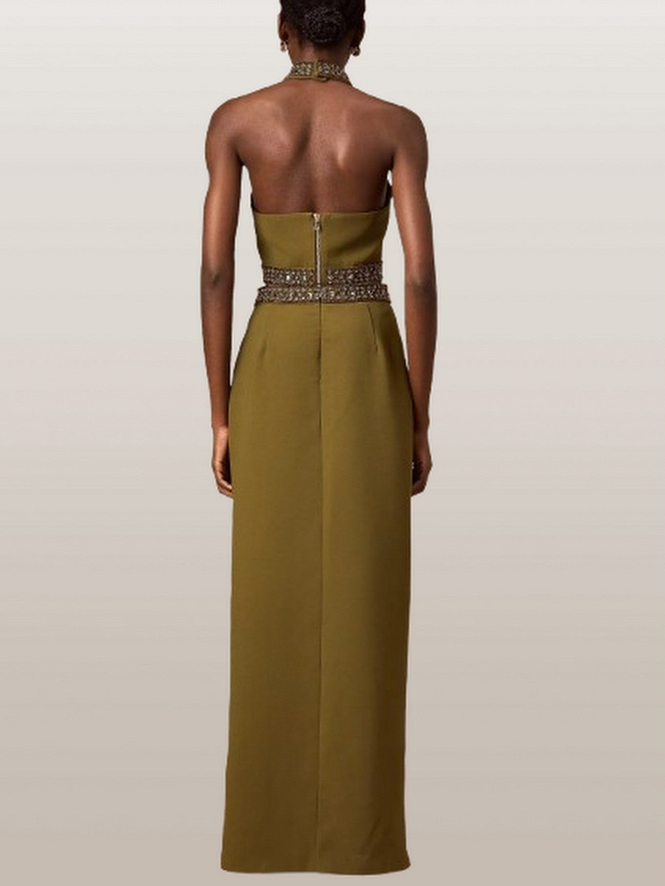 Beaded-Trim Crop Halter Top and Skirt Set - Suits & Sets