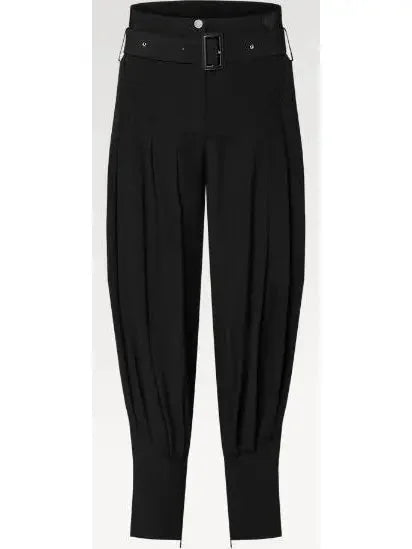 Belted Black Balloon Pants - Jeans & Pants