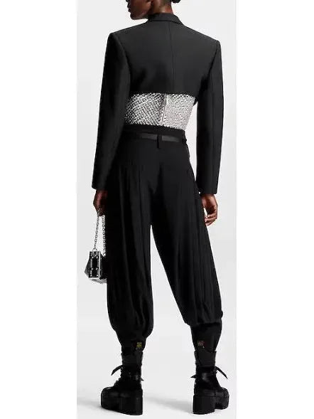 Belted Black Balloon Pants - Jeans & Pants