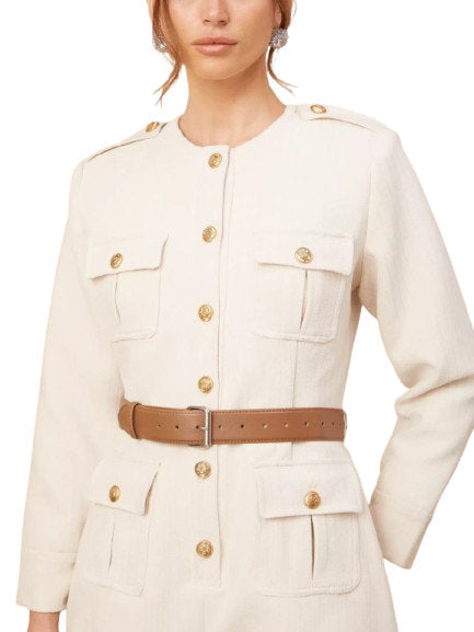 Belted Button-Embellished Short Jumpsuit - Suits & Sets