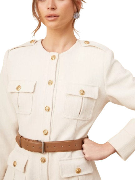 Belted Button-Embellished Short Jumpsuit - Suits & Sets