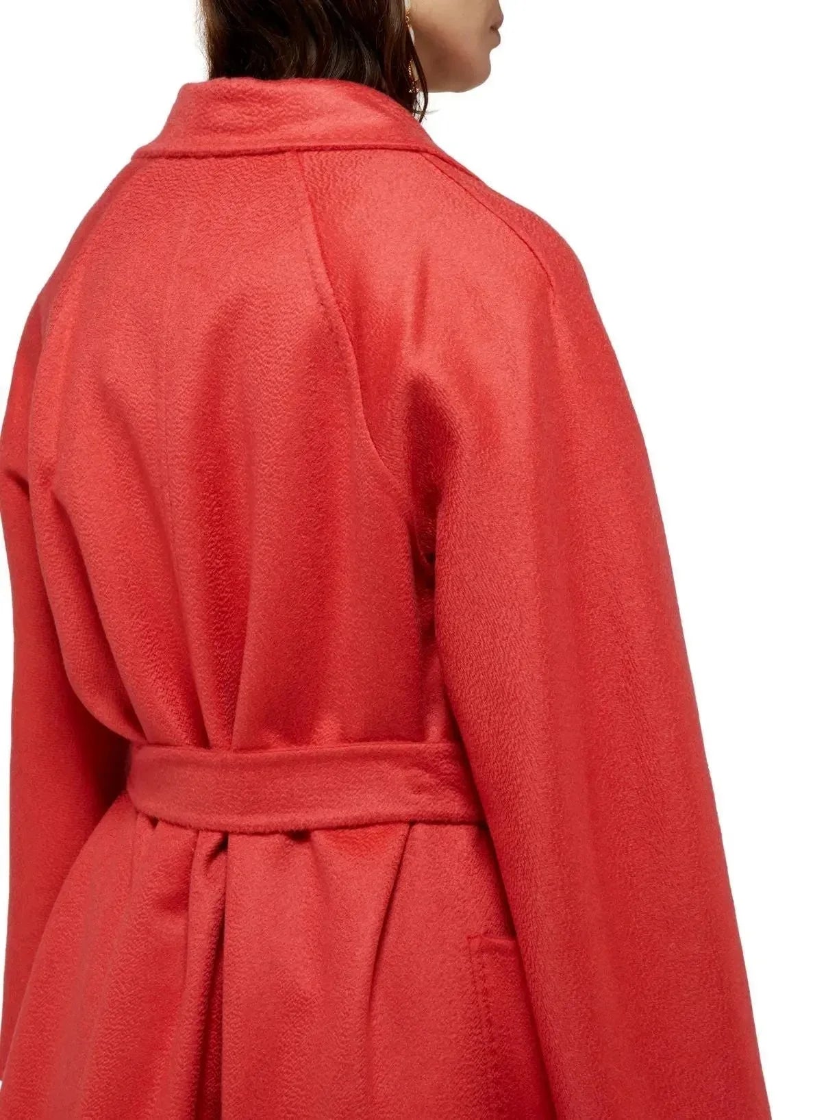 Belted Cashmere and Wool Coat in Red - Coats