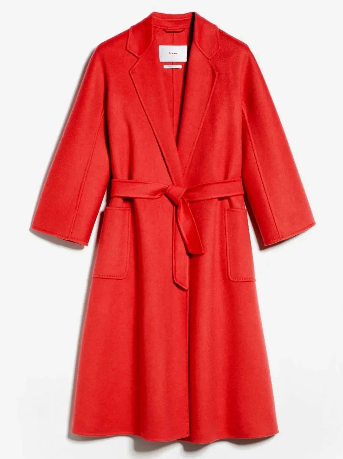 Belted Cashmere and Wool Coat in Red - Coats