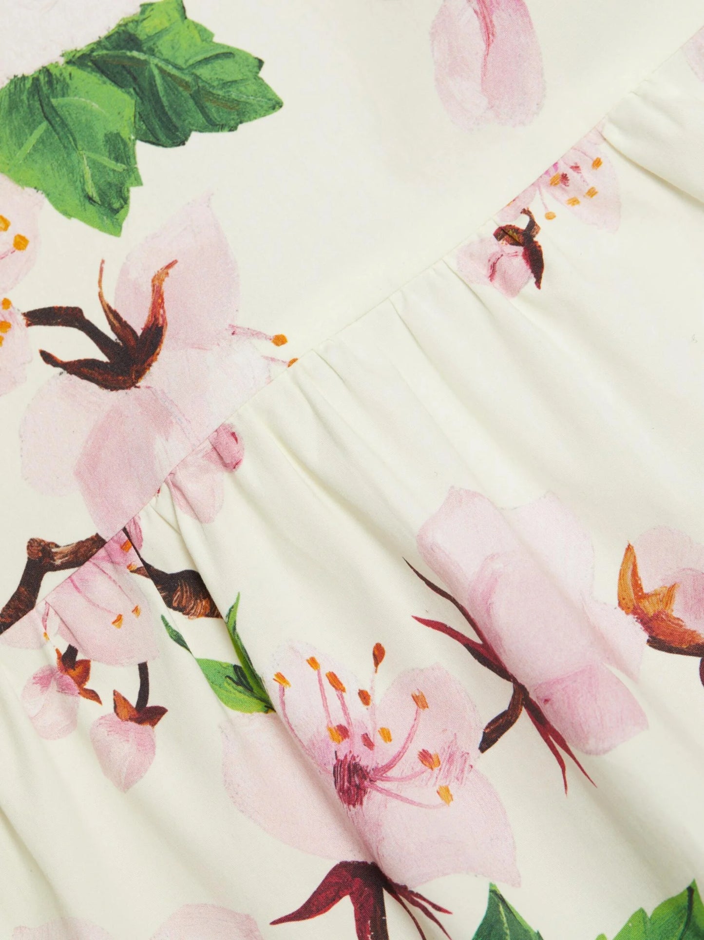 Belted Cherry Blossom Floral Printed Mini Dress - Dresses