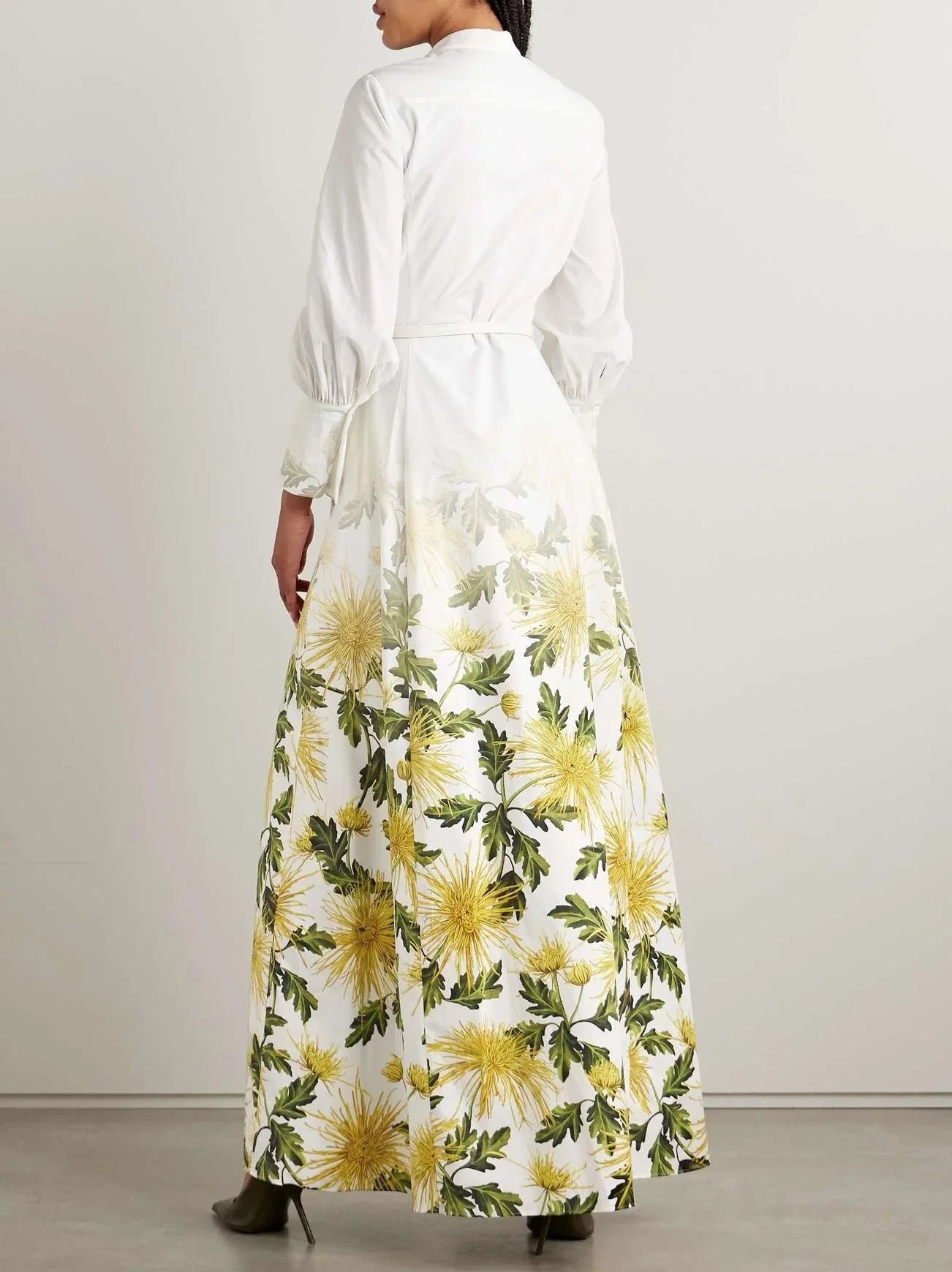 Belted Floral-Print Cotton-Blend Poplin Maxi Dress - Dresses