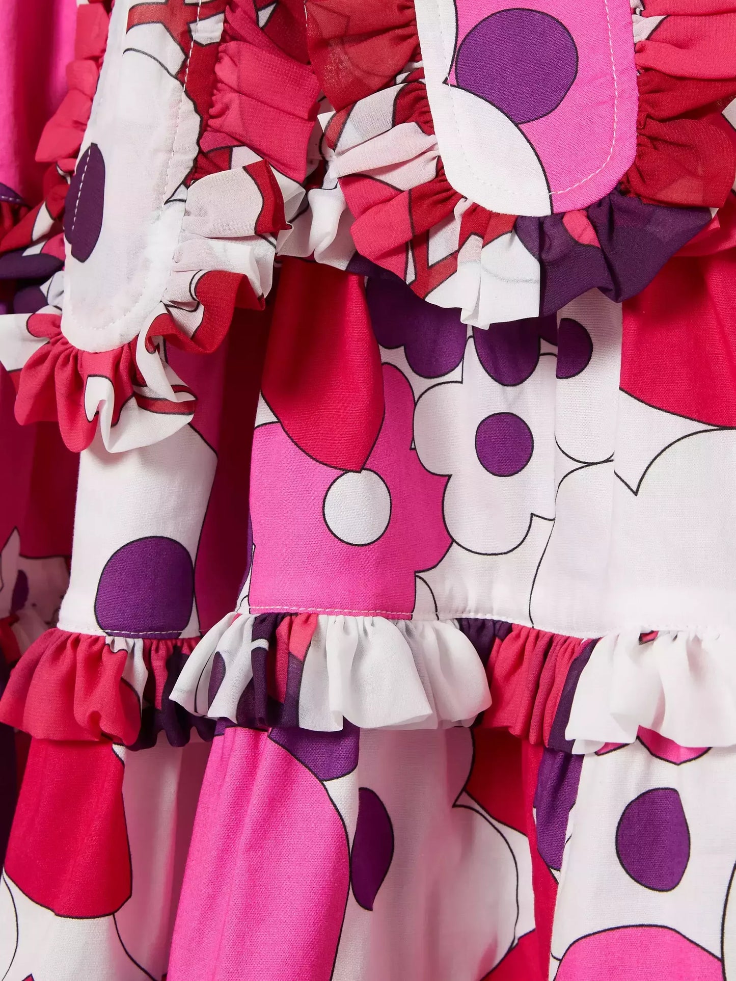 Belted Floral Print Ruffle-Trim Mini Dress - Dresses