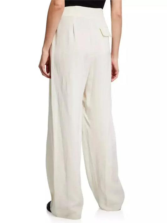 Belted High-Rise Silk and Linen-Blend Pants - Jeans & Pants