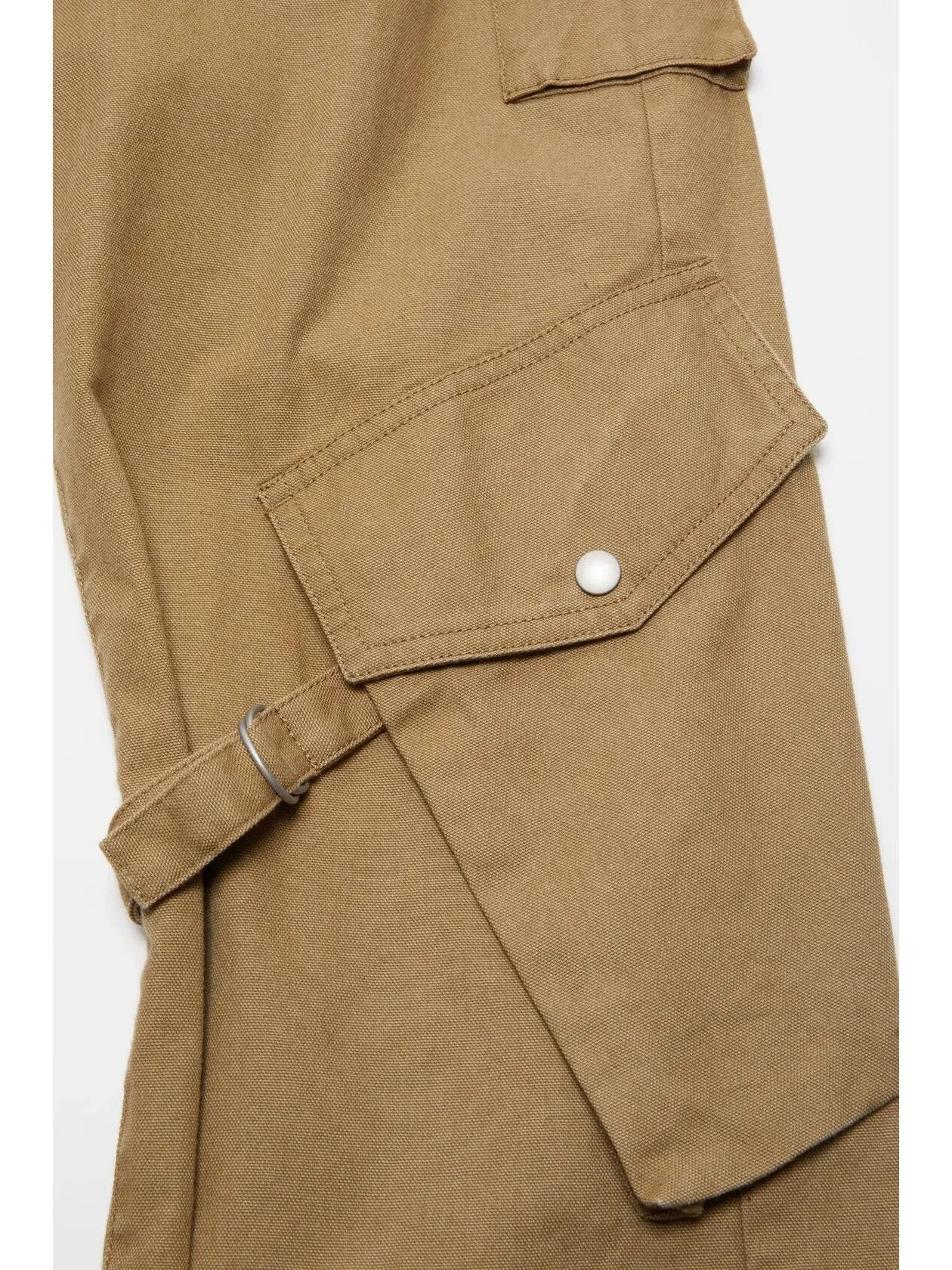 Belted Natural Cotton Cargo Pants - Jeans & Pants
