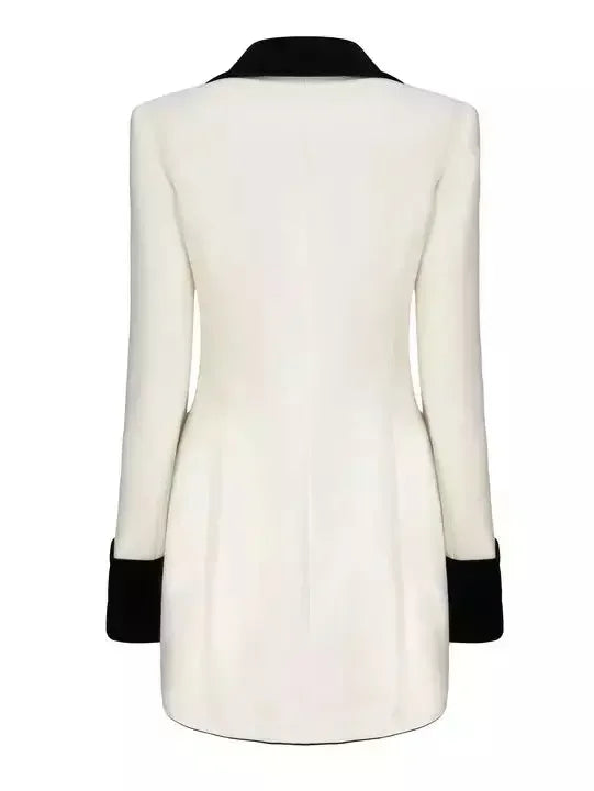 Bi-Color Single-Breasted Short Coat - Coats