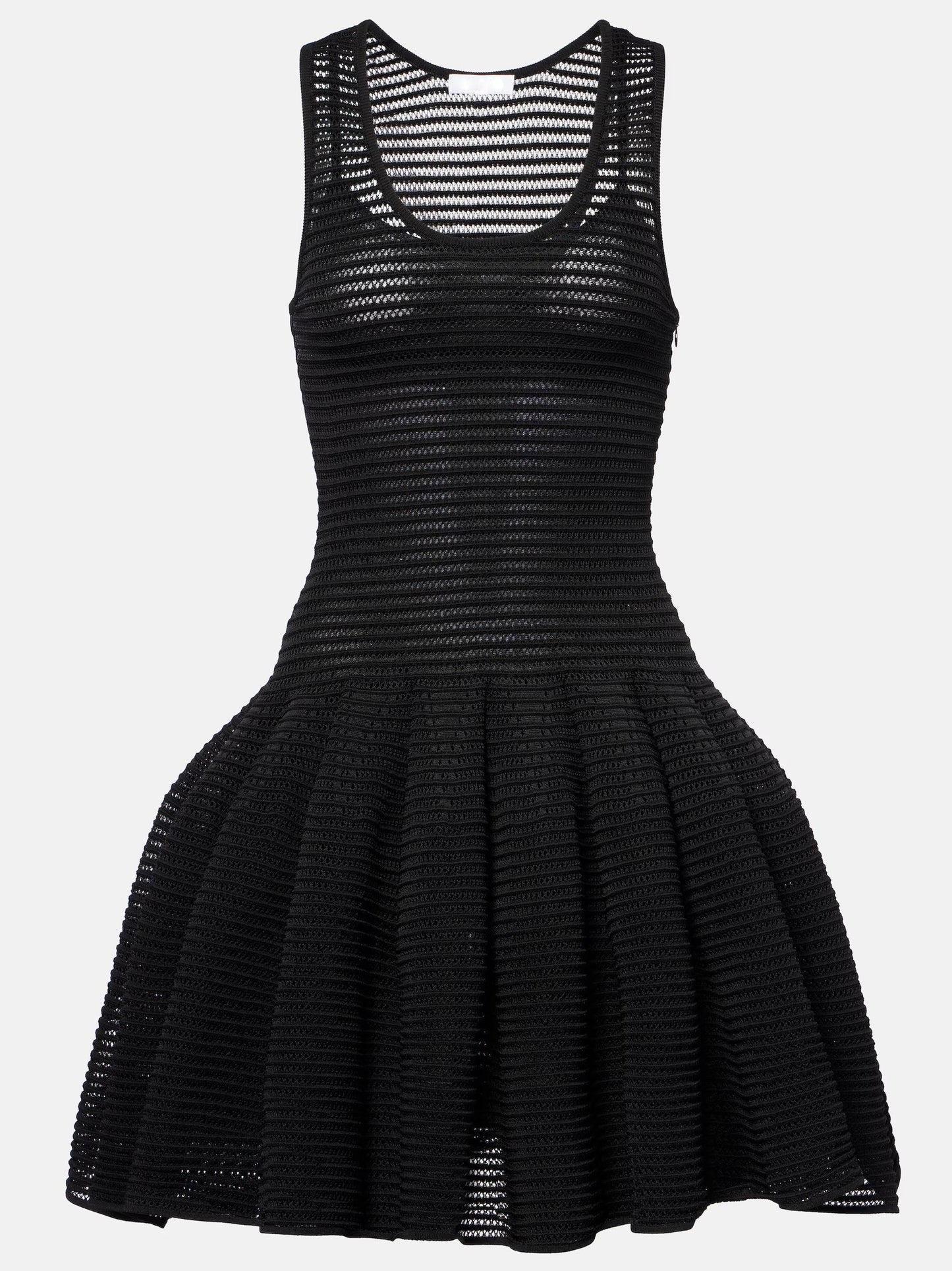 Black Crinoline Knit Dress with Under Slip featuring a stylish skater design