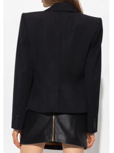 Black Double Zip Blazer Jacket - Jackets