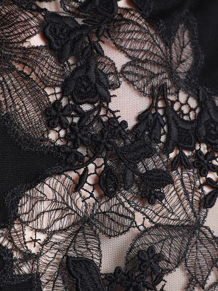 Black Lace-Trim Sleeveless High-Neck Sweater - Sweaters & Knitwear