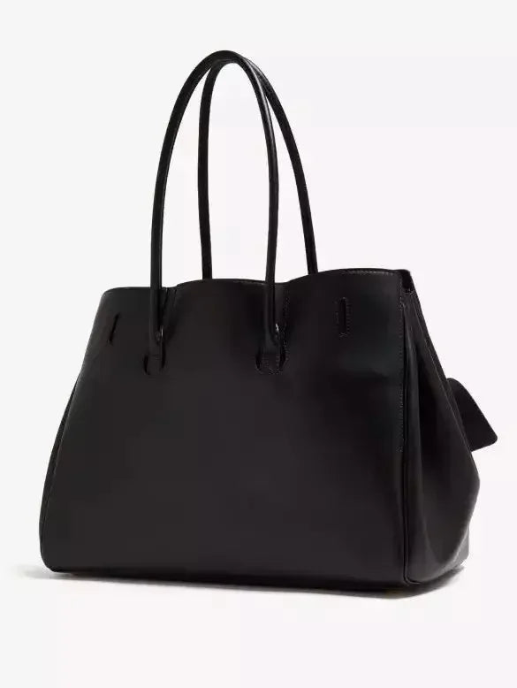 Black Large Carry-All Travel Tote with Gold-Tone Hardware - Handbags