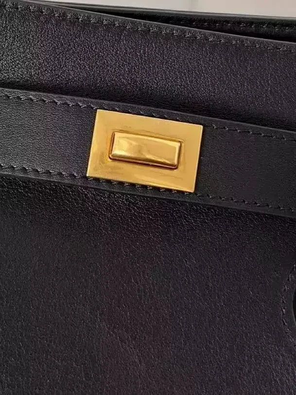 Black Large Carry-All Travel Tote with Gold-Tone Hardware - Handbags