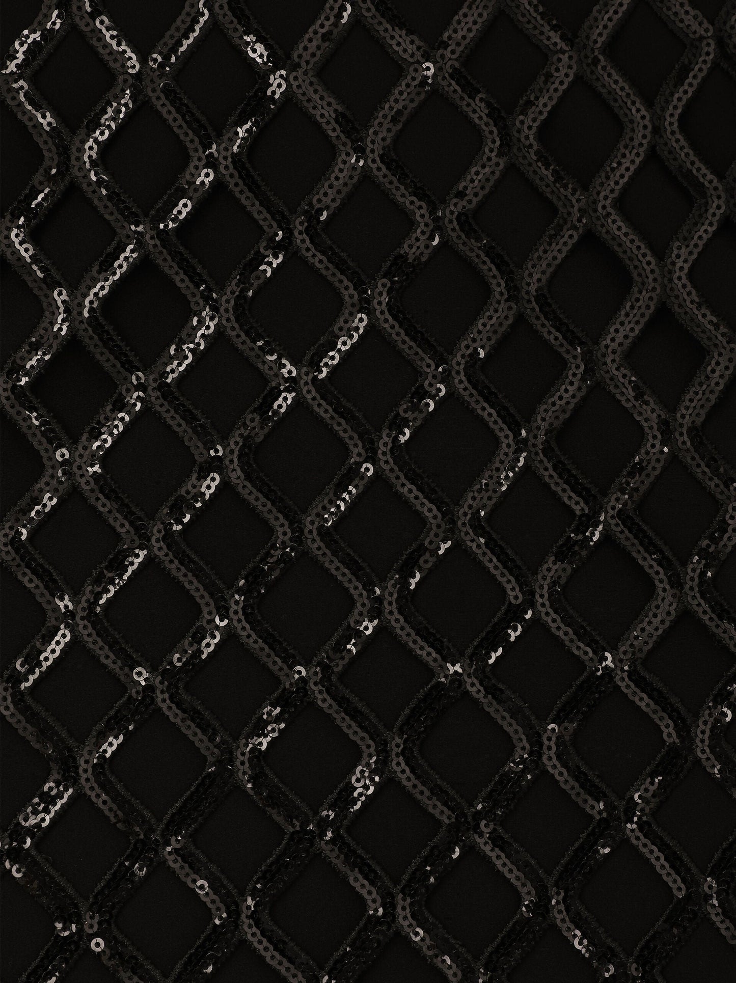 Black Sequin Embroidered Net Dress - Dresses