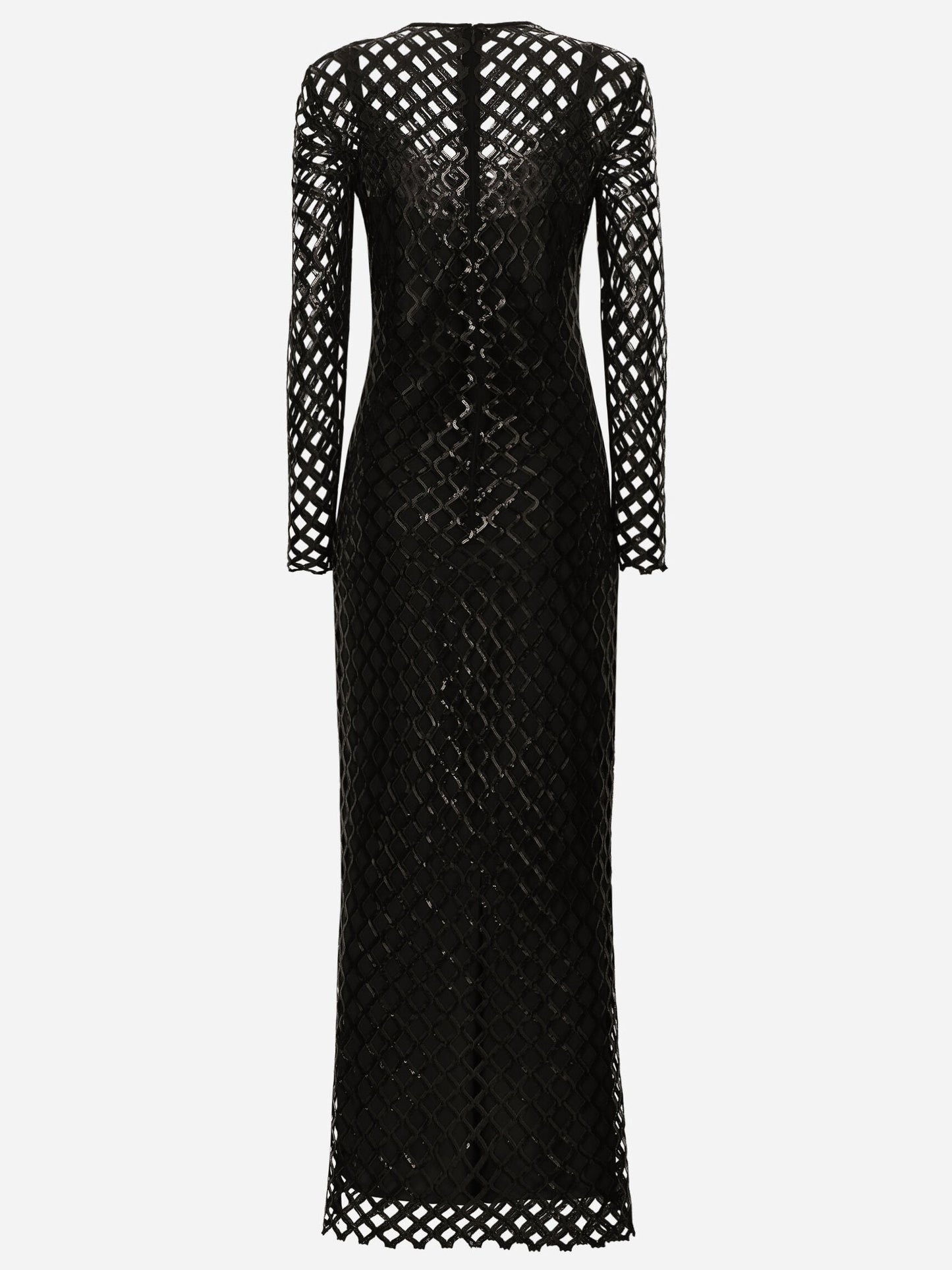 Black Sequin Embroidered Net Dress - Dresses