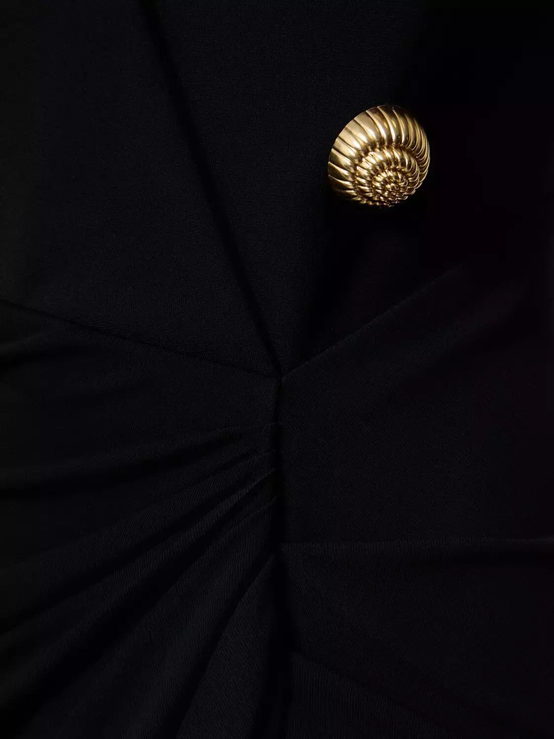 Black Tailored Ruched Long Dress - Dresses