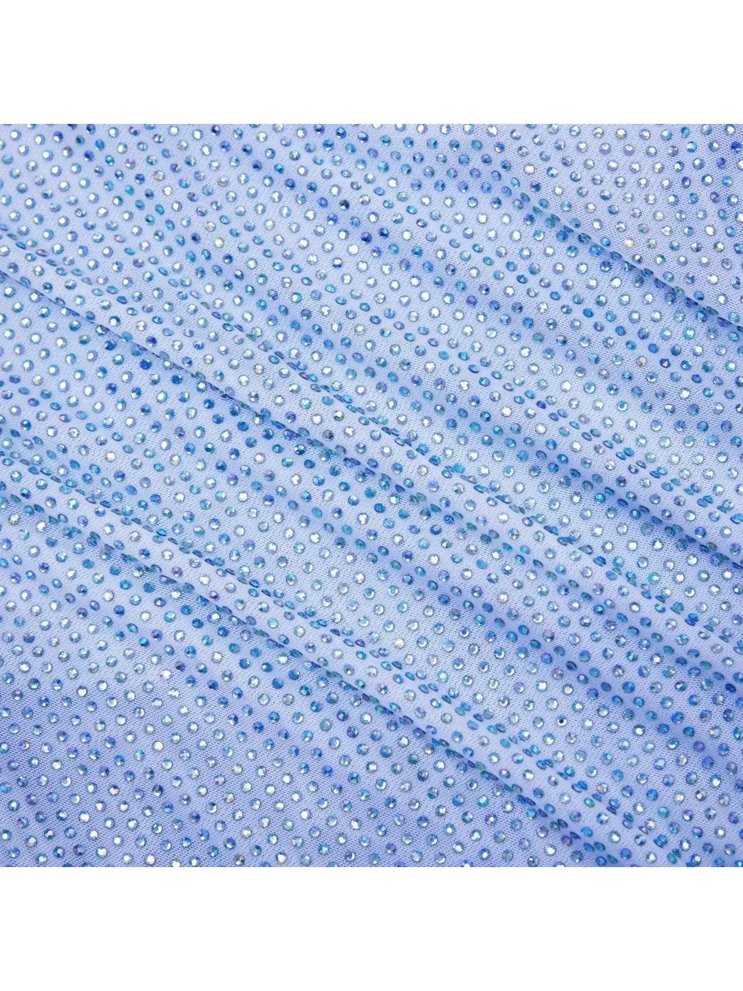 Blue Iridescent Crystal-Embellished Dress - Dresses