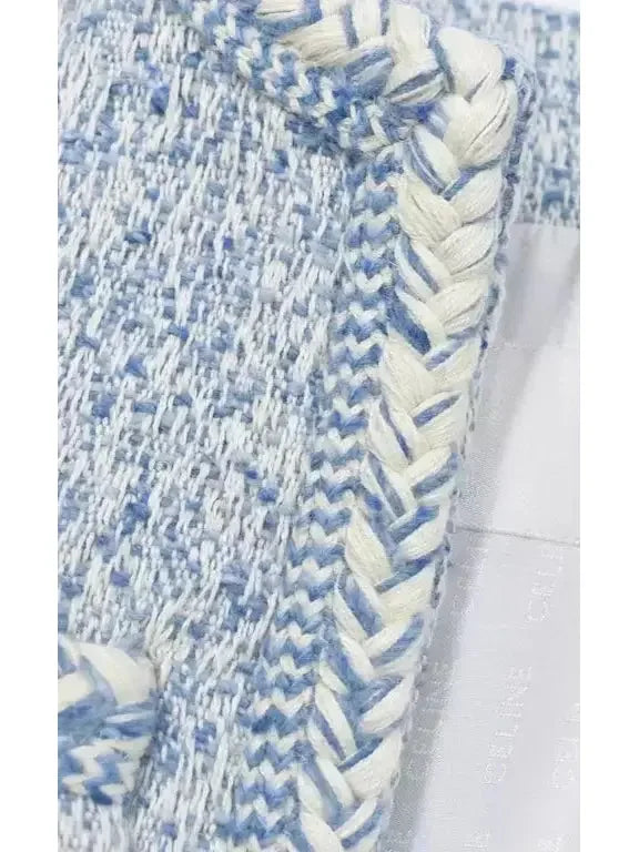 Blue Tweed Jacket with Braided-Trim - Jackets