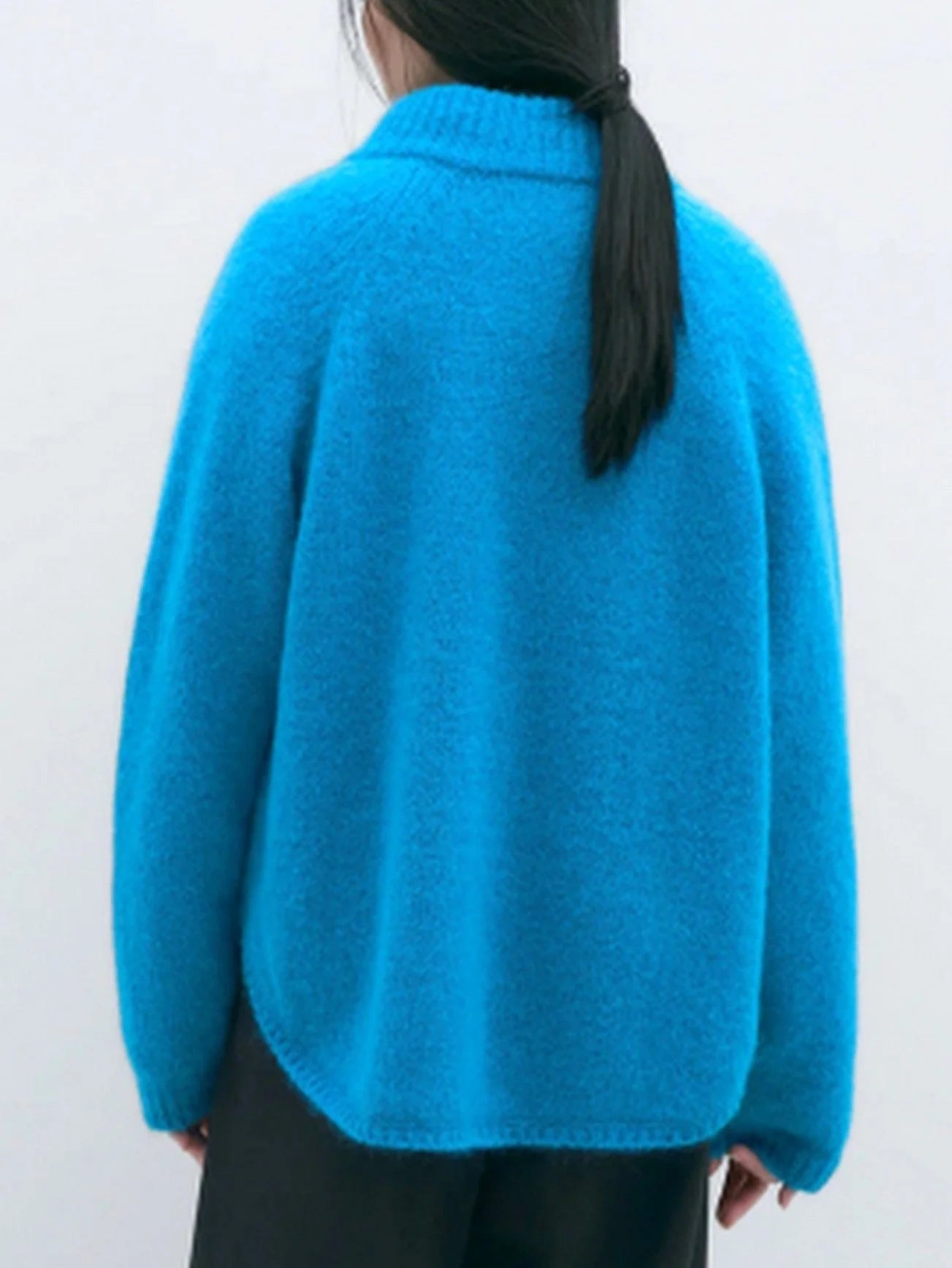 Blue Wool-Blend Cardigan with Pockets - Sweaters & Knitwear