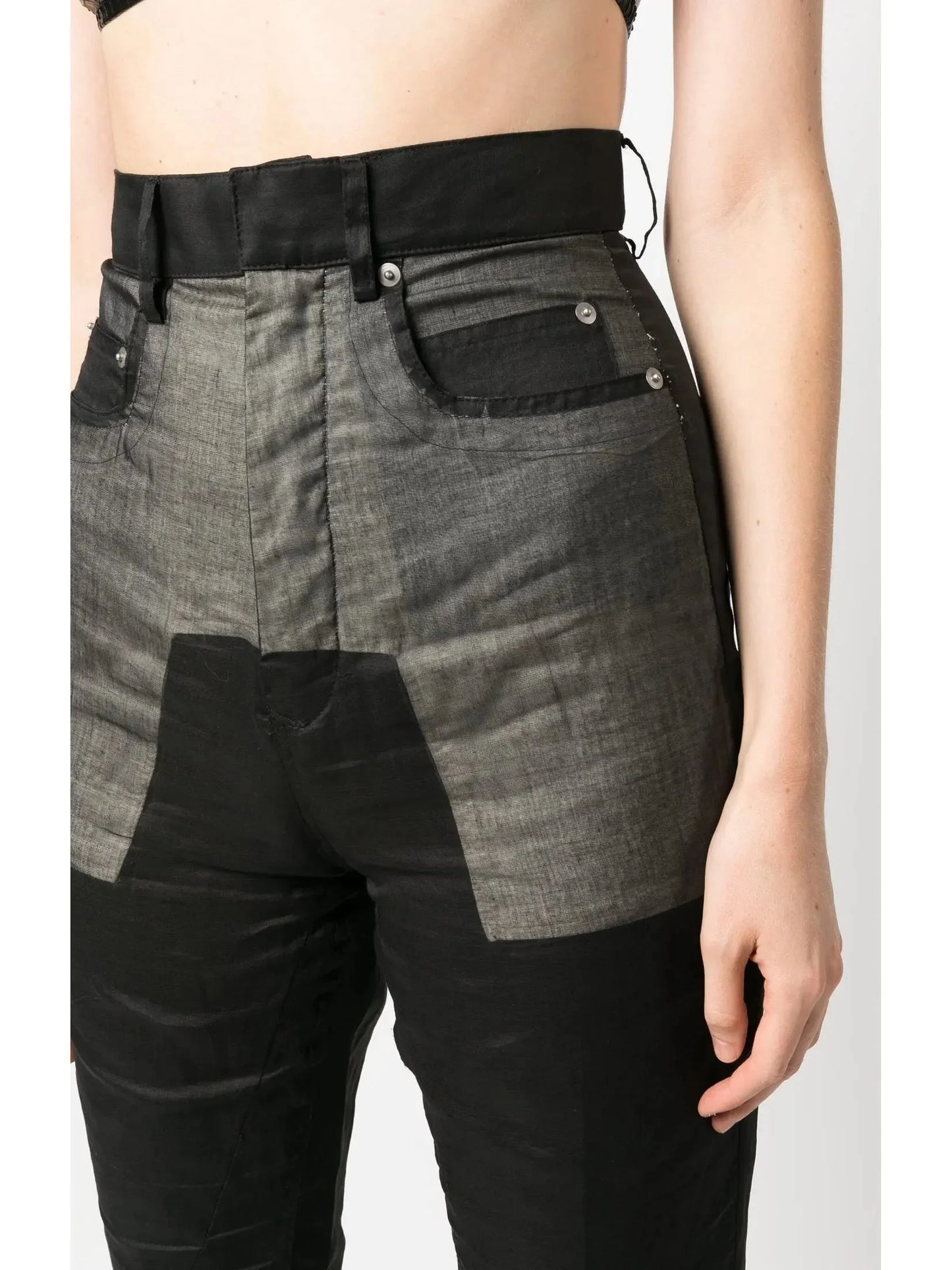 Bootcut High-Waisted Light Weight Bicolor Slim Fit Pants - Jeans & Pants