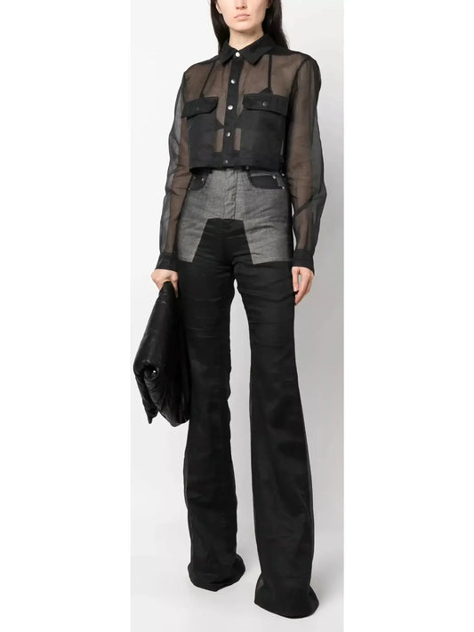 Bootcut High-Waisted Light Weight Bicolor Slim Fit Pants - Jeans & Pants