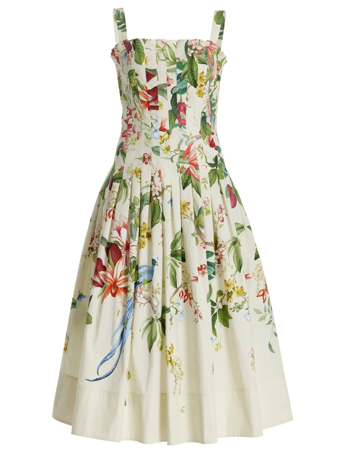 Botanical Printed Sleeveless Fit & Flare Tank Dress - Dresses