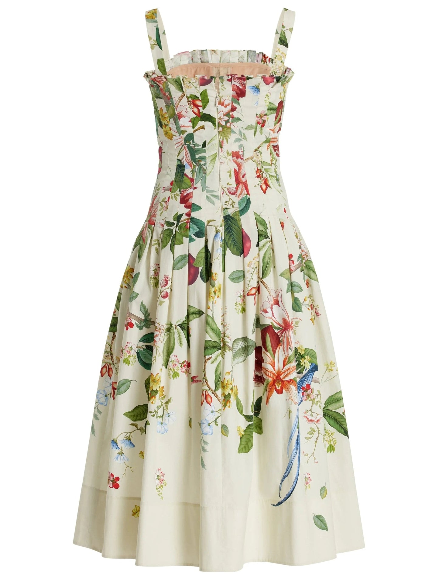 Botanical Printed Sleeveless Fit & Flare Tank Dress - Dresses