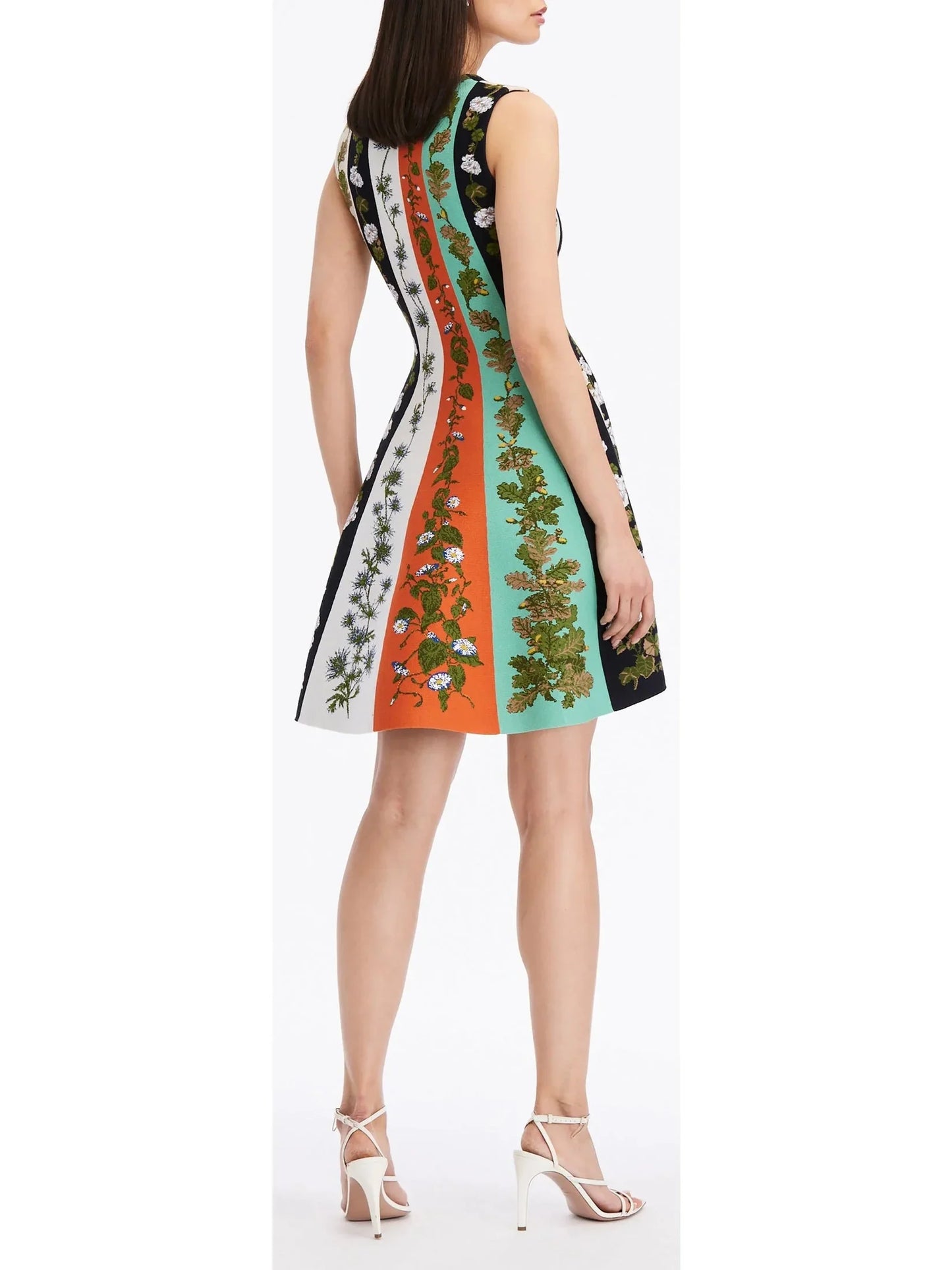 Botanical Striped Jacquard Mini Dress - Dresses