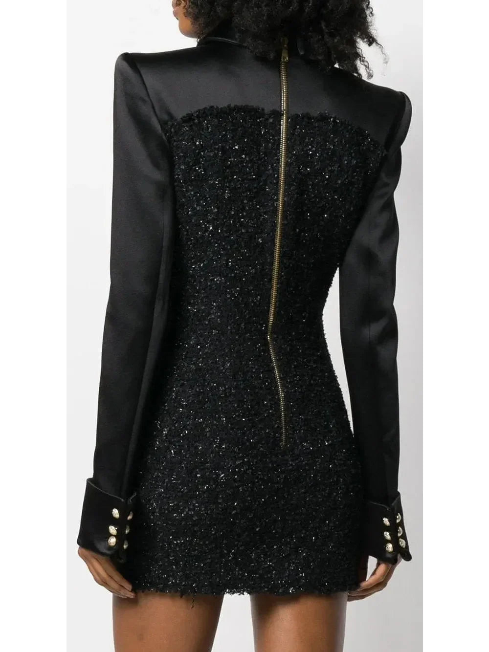 Bouclé Detail Shirt Dress - Dresses