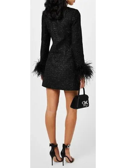 Boucle Feather Mini Dress - Dresses
