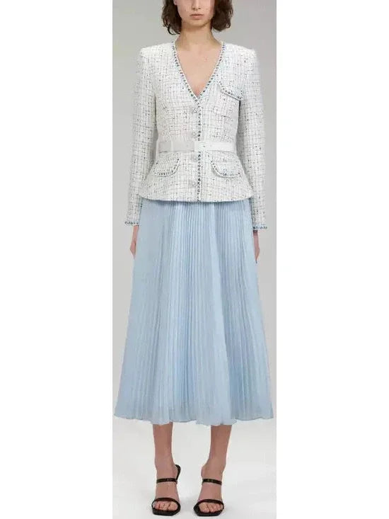 Boucle Tailored Midi Dress - small - Dresses