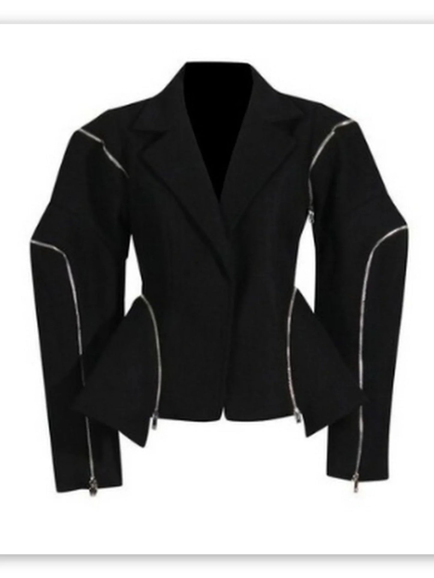 Boxy Sculptured Zip-Detail Jacket - Jackets