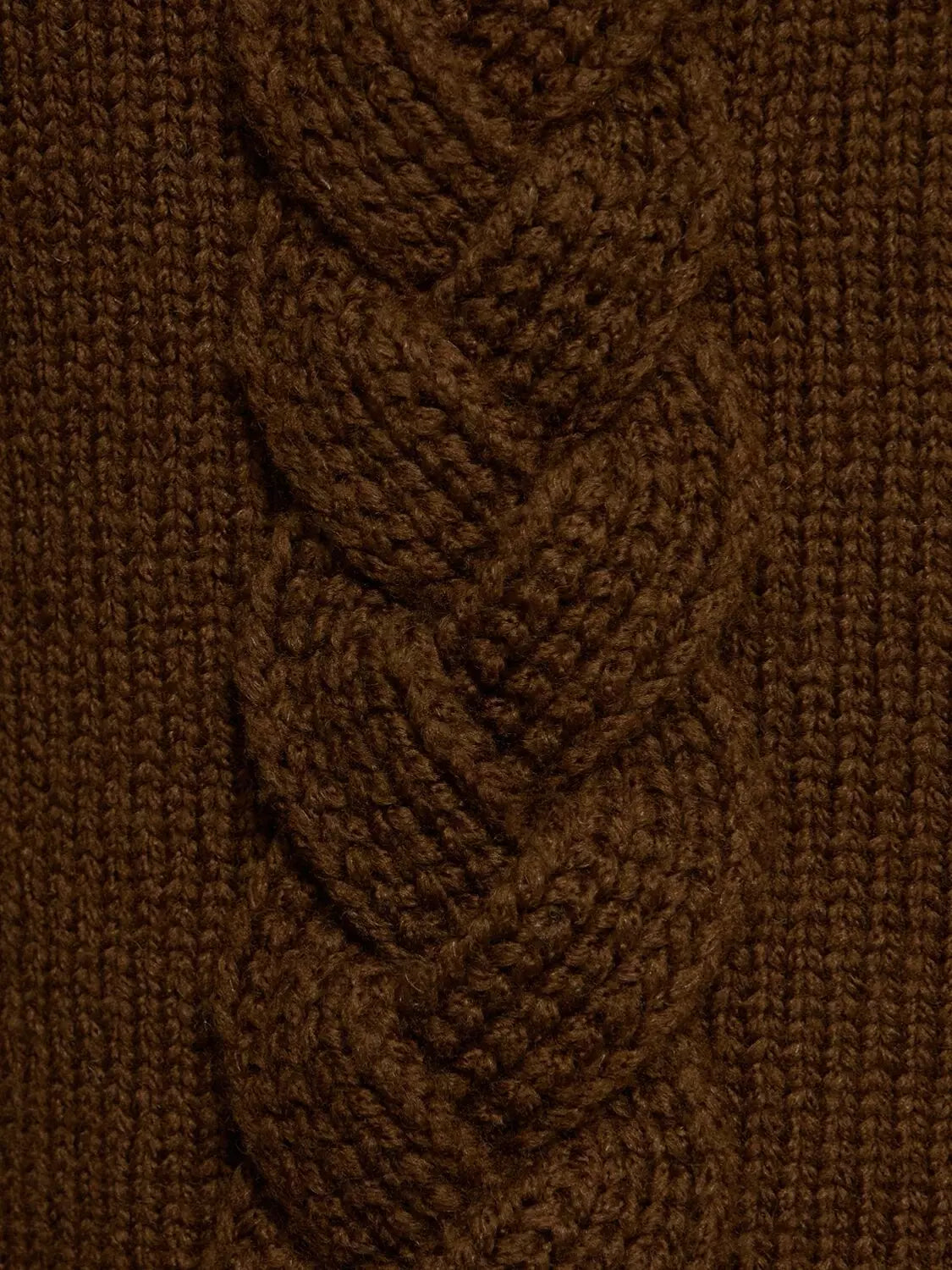 Brown Cable Knit Sleeveless Sweater featuring a stylish cable-knit design