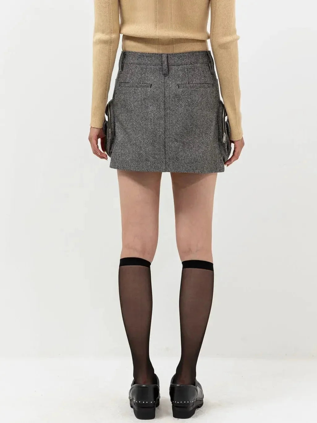 Bulky Cargo-Pocket Mini Skirt - Skirts