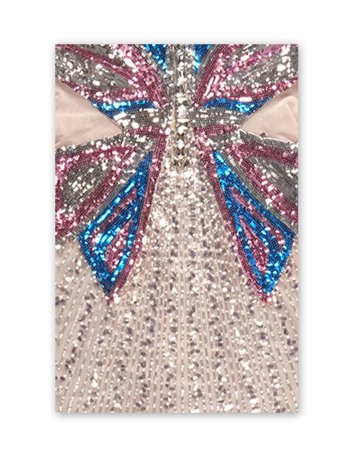 Butterfly Sequin-Embellished Crystal Mini Dress - Dresses