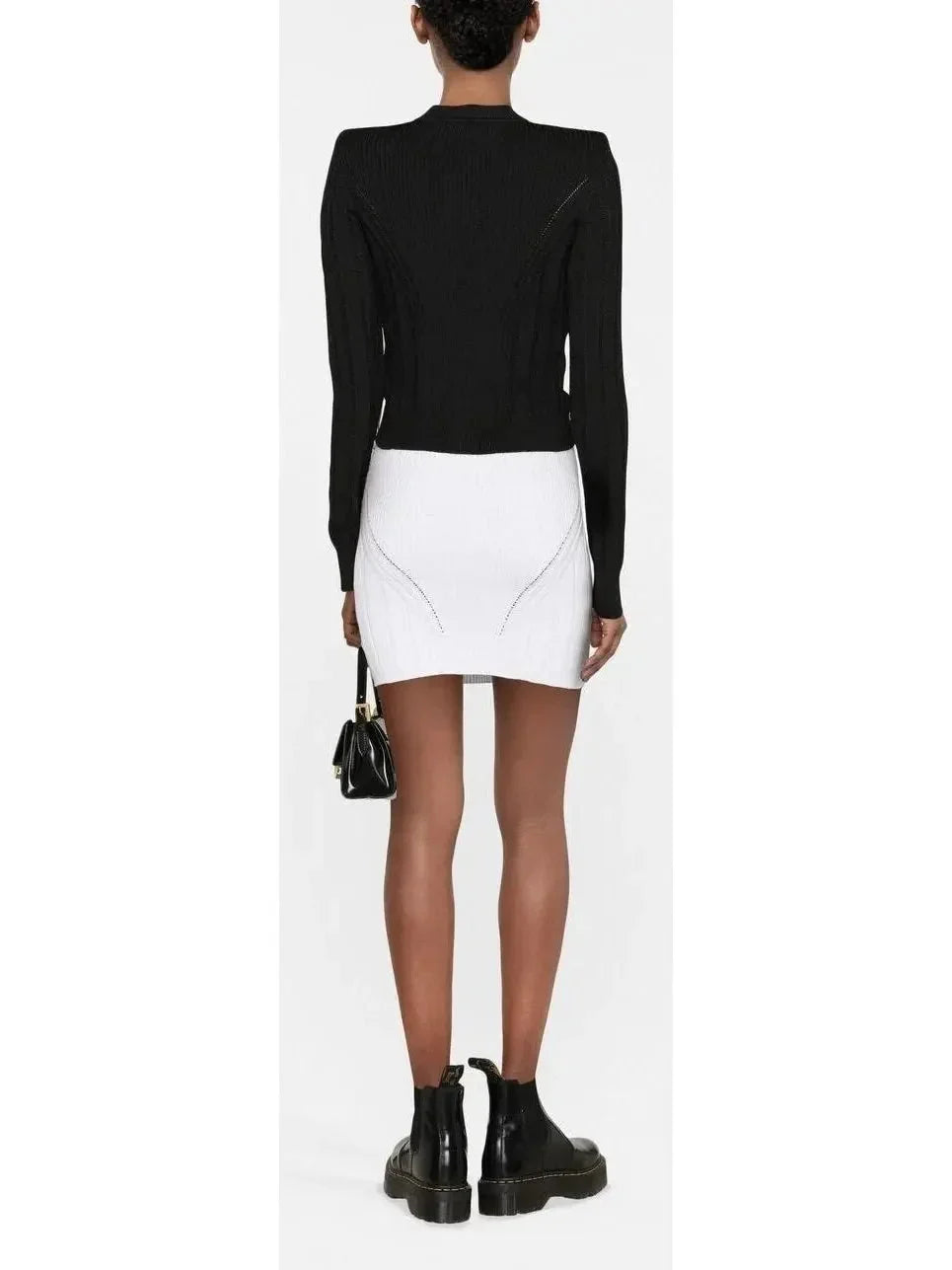 Button Embellished Knitted Cardigan in Black - Sweaters & Knitwear