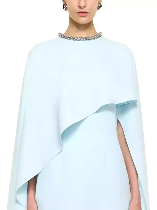 Cady Cape Dress with Rhinestone Collar - Dresses