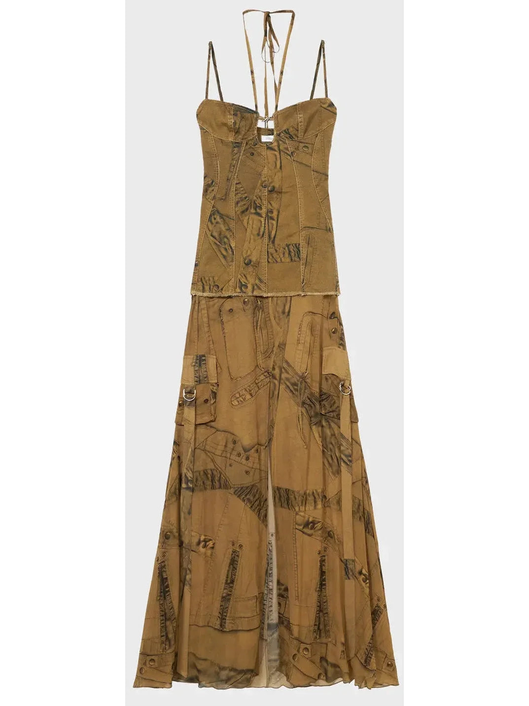 Cargo Patch-Print Long Dress - Dresses