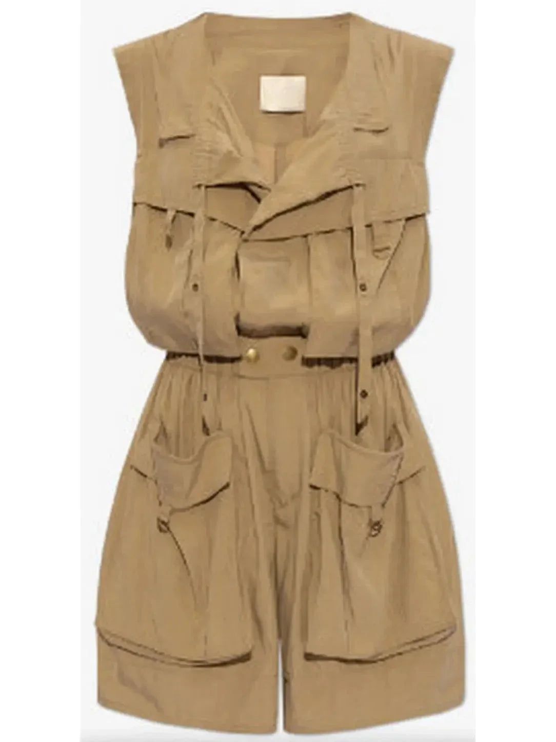 Cargo Short Jumpsuit in Khaki - Suits & Sets