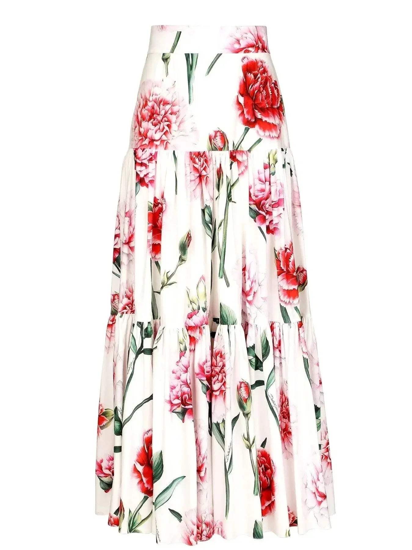 Carnation-Print Poplin Corset Top and Skirt Set - Suits & Sets