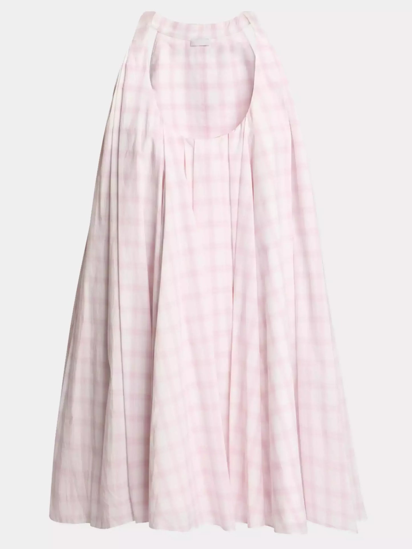 Check Print Pleated Trapeze Mini Dress - Dresses