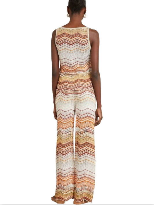 Chevron Knit Cropped Tank and Pant Set - Suits & Sets