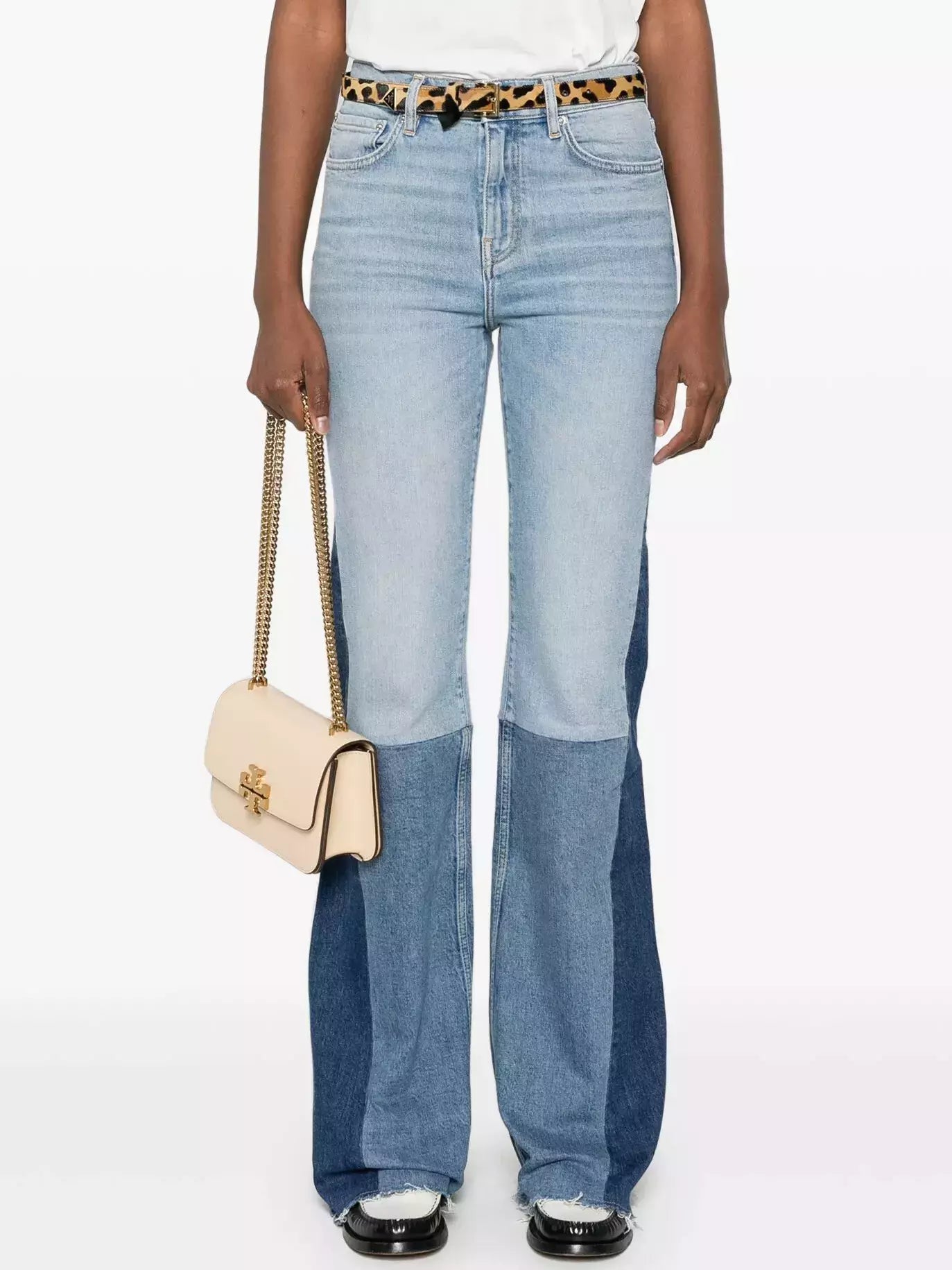 Color-Block Flared Jeans - Jeans & Pants