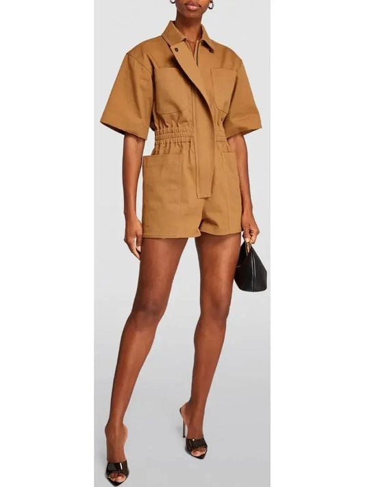 Cotton Drill Workwear Short Jumpsuit - Suits & Sets